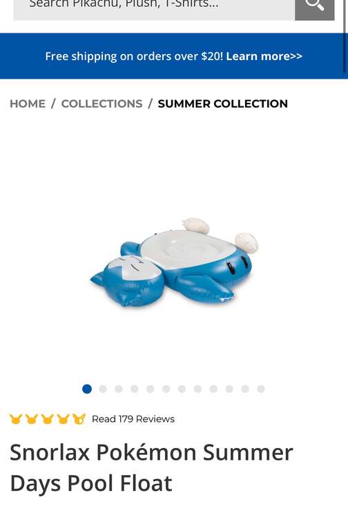 Pokémon Center Snorlax Summer Days Inflatable Pool Float - Picture 6 of 7